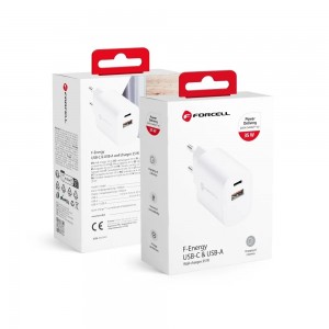 Zidni punjač/adapter - USB A+USB type-C 3.0A-35W BRZI